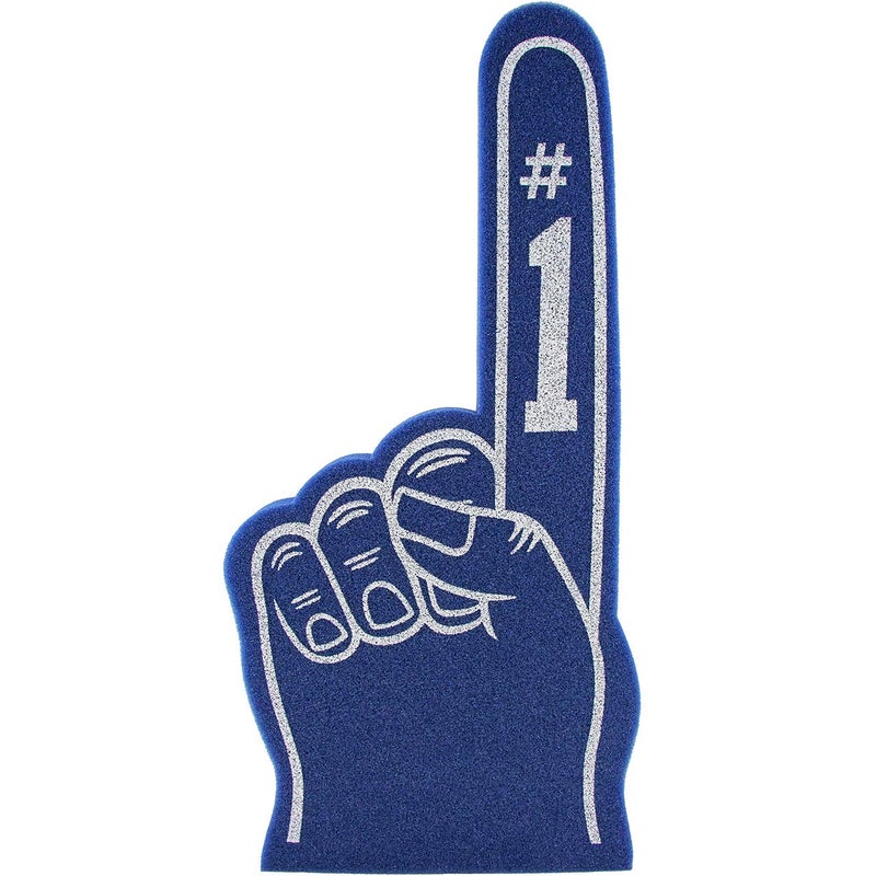 FUNSTITUTION Giant Foam Finger 18 Inch- Number 1 Universal Foam Hand for All Occasions - Cheerleading for Sports - Exciting Vibrant Colors use as Celebration Pom Poms- Great for Sports Events Games School Business - Image 1